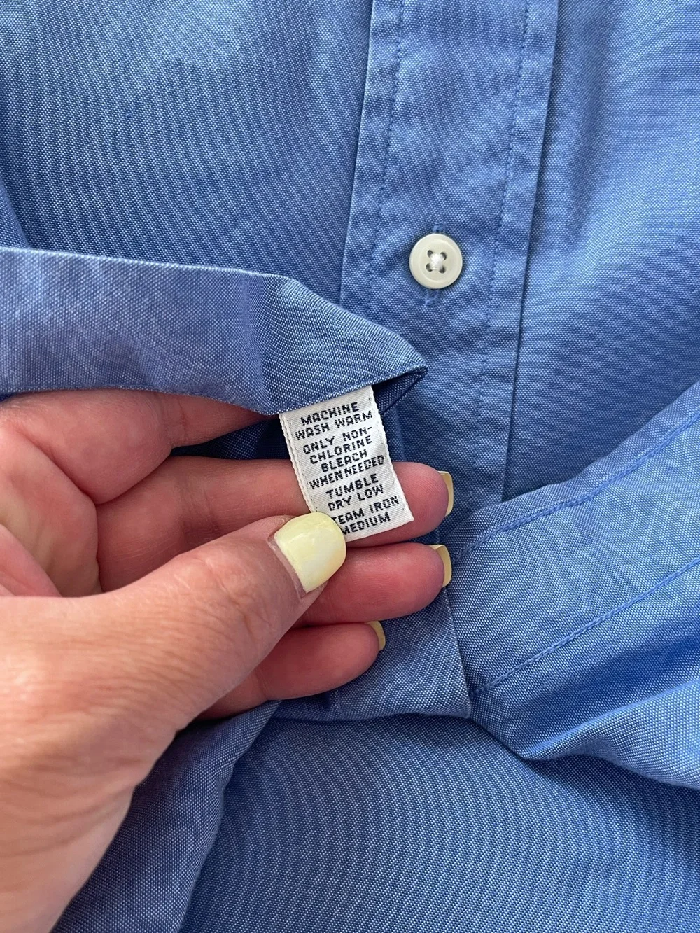 Vintage Ralph Lauren Yarmouth Blue Pinpoint Oxford button down Shirt 17.5 35